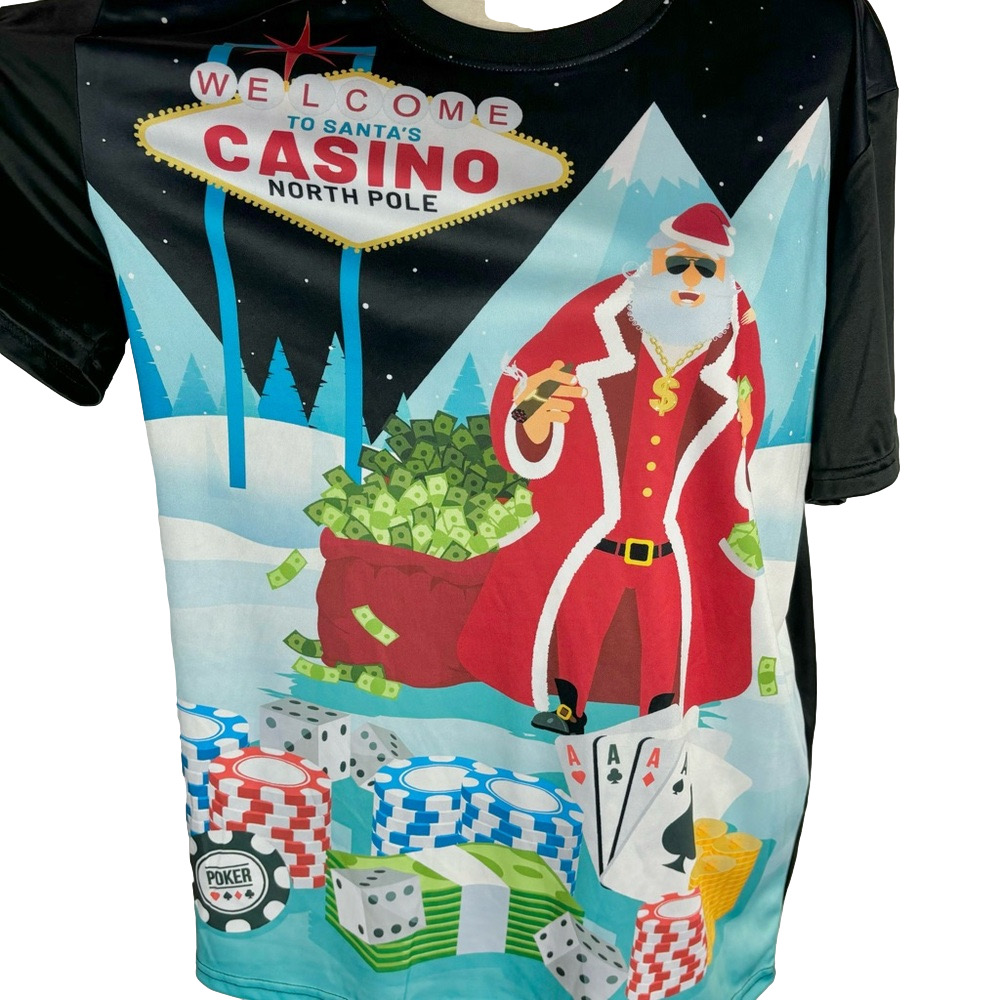 Casino poker Santa t-shirt